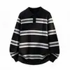 2026 Transfronterizo Hombres Otoño/Invierno Nuevo Estilo Cuello Solapa Rayas Suéter de Punto Ropa de Punto Moda Juvenil Casual Camiseta Básica
