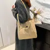 Bolso de pana nuevo 2024 transfronterizo para mujer, gran capacidad, simple, casual, de mano/hombro, bolso de trabajo