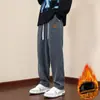 Pantalones Deportivos de Pana para Hombre 2025 Otoño e Invierno Nuevos Sueltos Rectos Casuales Gruesos de Pierna Ancha Largos
