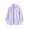 Camisa Casual Protectora del Sol Estilo Francés Shenlaishi Jk con Cuello Campana, Camisa Delgada de Manga Larga para Mujer, Moda de Verano
