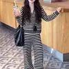 Conjunto de Suéter para Meninas Outono Inverno 2026 Novo Estilo Coreano Cardigã de Tricô Calça Casual de Perna Larga Conjunto de Duas Peças Estilo Preguiçoso
