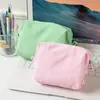 Bolsa de Maquillaje Plegable de Onda Sólida de Gran Capacidad Transfronteriza, Neceser Fresco y Agradable para la Piel para Niñas, Bolsa de Almacenamiento para Estudiantes