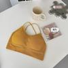 Chaleco de espalda cruzada con espalda hermosa para mujer, push-up sexy, espalda grande, top de tubo sin aros de acero, transpirable, interior y exterior, envoltura para el pecho.