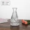 Vaso Pequeno Listrado de Vidro Transparente Minimalista Recipiente para Flores Japonês Nórdico Sala de Estar Mesa de Jantar Arranjo de Flores Moderno Decoração Modelo de Exportação