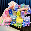 Llavero de oso electrochapado UV, muñeco de goma suave de dibujos animados, colgante para bolso, figura para máquina de garras de peluches, pequeño regalo