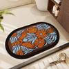 Alfombrilla de suelo de barro de diatomeas absorbente floral para baño, inodoro, antideslizante, absorbente, entrada de baño, alfombrilla antideslizante para pies