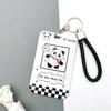 Bonita funda deslizante para tarjeta de comida con diseño de panda de dibujos animados para estudiantes, para autobús, IC, metro, tarjeta de identificación, funda protectora con cordón, venta al por mayor en stock