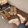 2025 Verano Nuevos Mocasines Plisados Versátiles Boca Baja Estilo Hada Mary Suave Súper Suave para Mujer