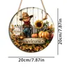 Novo produto transfronteiriço: Placa de porta de abóbora de madeira impressa plana, decoração de parede criativa, placa de decoração de feriado, atacado do fabricante