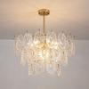 Candelabro de cristal de lujo ligero estilo francés para sala de estar, romántico estilo corte, color crema, estilo INS para dormitorio acogedor, comedor, candelabro con protección para los ojos