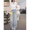 Camisa com Recortes, Blusa Branca Elegante para Mulheres, Moda Coreana Primavera e Outono 2026 Renda Leve Luxo Casual Manga Longa Top para Mulheres