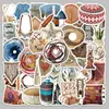 50 Peças de Adesivos Estilo Boho Ins, Itens Realistas Tecidos Estilo Retrô, Caderno de Graffiti, Adesivos para Celular e Diário