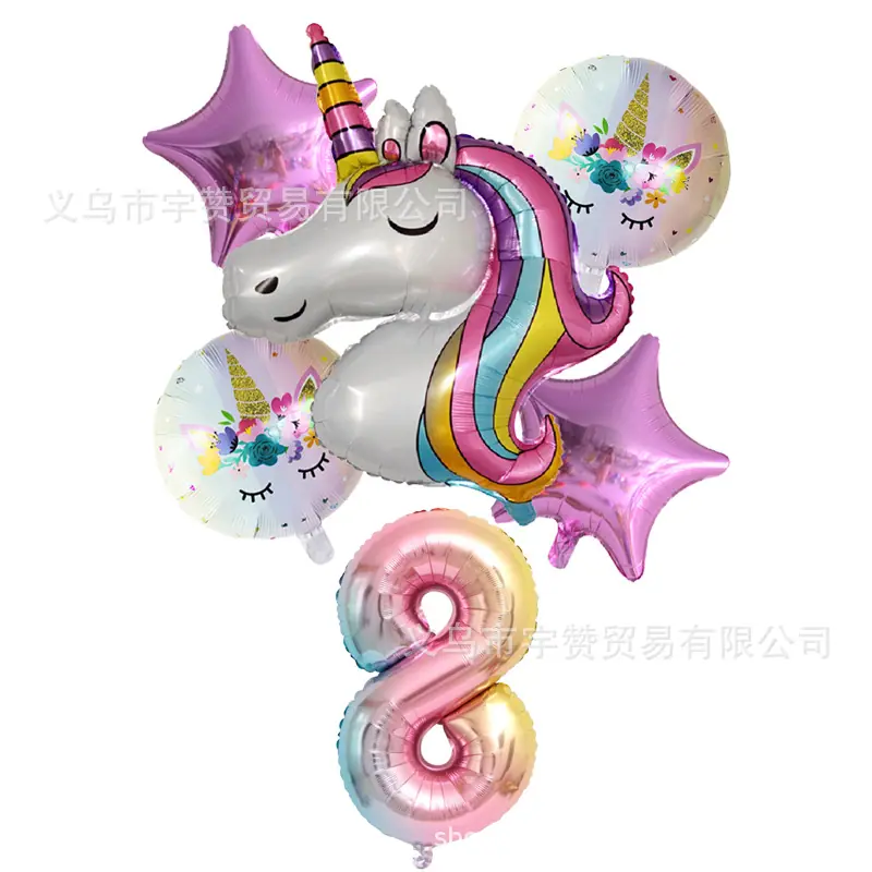 6pcs-lot-Rainbow-Unicorn-Ballo