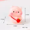 Nova boneca de porquinho rosa macia e fofa de morango pastoral, casa de bonecas DIY, acessórios de cenário em miniatura, ornamento de resina feito à mão