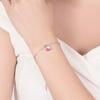 Novas contas de luz europeias e americanas adoram rosa branco sobre Jane cola de cristal bonito pulseira banhada a prata joias de mão das mulheres atacado