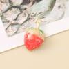 Serie de frutas fresa cereza sandía piña aleación esmalte gota colgante pulsera hecha a mano DIY cuerda para el pelo accesorios de joyería