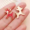 Colgantes Serie Navideña de Aleación Roja con Goteo de Aceite Muñeco de Nieve Copo de Nieve Charms Accesorios para Pendientes Llavero DIY