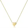 Collar Colgante de Letra con Grabado de Corazón Casual y Versátil para Hombres y Mujeres, Collar de Cuello con Forma de Corazón de 26 Letras Estilo Europeo y Americano