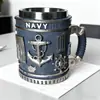 Caneca 3D Militar Transfronteiriça Caneca Personalizada para Café Taça de Vinho Comemorativa Militar Artesanato de Resina