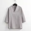 Traje Nuevo para Hombre 2025 Meditación Verano Manga Tres Cuartos Algodón y Lino de Bambú Traje de Yoga Meditación Dinastía Han Traje de Algodón y Lino Moderno