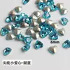 Celebridad de Internet Arte de Uñas Corazón Diamante Joyería Super Brillante Cristal Vidrio Punta Inferior Diamante Grande y Pequeño Colorido Corazón de Durazno Diamante Joyería para Uñas