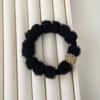 Estilo de Color Maillard Otoño e Invierno Nuevo Anillo para el Cabello de Felpa Alta Elasticidad Chic Pedrería Lujo Ligero Anillo para el Cabello Cabeza Pedrería