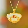 Conjunto de Prata Estilo Chinês 925 Estilo Maré Nacional Heian Jade Encontra Felicidade Pingente de Prata HTYN064