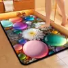 Tapete de Banheiro 5D Rosa Vermelha Diatomita, Tapete de Porta de Banheiro Absorvente de Água Antiderrapante, Tapete de Porta Secagem Rápida e Resistente à Sujeira