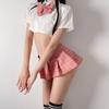 Lingerie sexy plus size sexy duas peças roupa de estudante uniforme JK top saia plissada xadrez terno peça única entrega