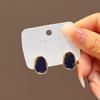 Invierno 2023 Retro Geometría Irregular azul marino Pendientes Esmalte Goteado Nicho Diseño Simple Sentido Pendientes para Mujer