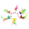 Juguetes para Gatos Amazon Ratón Pequeño Resistente a Arañazos y Mordeduras con Sonido, Ratón de Sisal con Pluma de Colores Juguete para Gatos