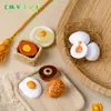 Huevo de Simulación Creativo Huevo de Té Huevo Escalfado Juguete de Comida Accesorios de Decoración DIY para Casa de Muñecas Mini Adornos Miniatura