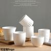 Taza de Té de Cerámica para Mesa Blanca Pura Taza con Huella Dactilar Vajilla para el Té de la Mañana Taza para Enjuague Bucal Mesa de Hotel Taza Pequeña Taza de Grano Medio Engrosada