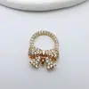 Cobre Banhado a Ouro Zircônia Micro-Incustada Pingente Único Palma Acessórios de Joias DIY Pulseira Material para Miçangas de Cristal Feito à Mão