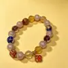 Novo Bracelete Estilo Chinês Esmalte Cinza Cinco Direções da Riqueza Design de Besta Dourada Amuleto da Sorte e Acessório para Virar a Sorte