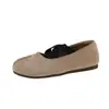 Sapatos Mary Jane femininos com bico redondo, corte baixo, aumento interno de altura de 3 cm, sola plana, tiras cruzadas, sapatilhas vintage de sola macia