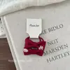 Pinza para el cabello con lazo bordado de dibujos animados en tela estilo coreano, par de gomas para coleta de alta elasticidad para niños y bebés