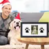 Moldura de Foto Triptych com Impressão de Tinta de Patinha de Animal de Estimação, Moldura de Mesa com Impressão de Patinha de Gato, Cruzada de Fábrica Comemorativa para Cachorro, Moldura de Foto Comemorativa para Animal de Estimação
