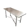 Mesa Plegable de Acero Inoxidable para Restaurante 304# Lijado Mesa de Comedor Plegable de Acero Inoxidable Mesa Gruesa de Acero Inoxidable