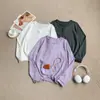 Nueva camiseta de algodón con tacto a lino, estilo otoño, manga larga, con tapeta de botones, camisa básica versátil y elegante estilo coreano, top holgado de cuello redondo