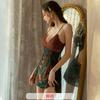 Camisola de Encaje Francés Romántica para Mujer, Estilo Deseo Puro Espalda Cruzada Conjunto de Ropa de Dormir Sexy de Tendencia