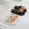 Chinelos de Verão para Mulheres, Tiras de Tecido Cetim Boêmio, Chinelos Casuais de Solado Plano para Praia, Chinelos de Estilo Étnico