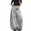 Pantalones casuales de pierna ancha, estilo americano, corte relajado, diseño creativo con bordado de letras, estampado de estrellas, para hombres y mujeres, adecuados para danza jazz