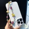 Cadena para Teléfono Móvil de Unicornio Cadena Colgante de Carrusel de Aleación Cadena para que la Princesa se Haga Rica Cuentas de Pan de Oro Cordón de Cristal para Teléfono Móvil