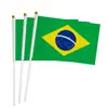 Produto Novo Transfronteiriço em Estoque 14x21cm Bandeira Acenando à Mão Pequena Bandeira Nacional Torcendo EUA Canadá México Copa do Mundo Bandeira Colorida Bandeira de Poliéster