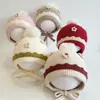 Touca para Bebê para Outono e Inverno, Touca de Tricô Floral Fofa para Bebês Pequenos, Touca de Lã Super Adorável e Quente com Proteção para Ouvidos para Meninos e Meninas