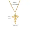 Collares Cruzados Europeos y Americanos para Hombres y Mujeres, Acero de Titanio Diamante de Alta Calidad Incrustado Cadena Larga Accesorios, Joyería Simple de Moda al por Mayor
