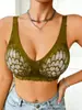 Sutiã de renda, sem aro, push-up para mulheres, estilo europeu e americano, sexy, faz os seios pequenos parecerem maiores e fornece suporte lateral, lingerie estilo regata