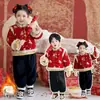 Roupa de Aniversário de Inverno 2026 para Crianças Hanfu, Estilo Chinês Tradicional Festiva de Ano Novo Traje Tang Espesso para Bebês
