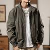 Chaqueta de Trabajo Vintage Estilo Americano para Hombre Estilo Otoño e Invierno Cuello Casual Ropa Superior Marca de Moda para Hombre Chaqueta de Aviador Forrada de Polar